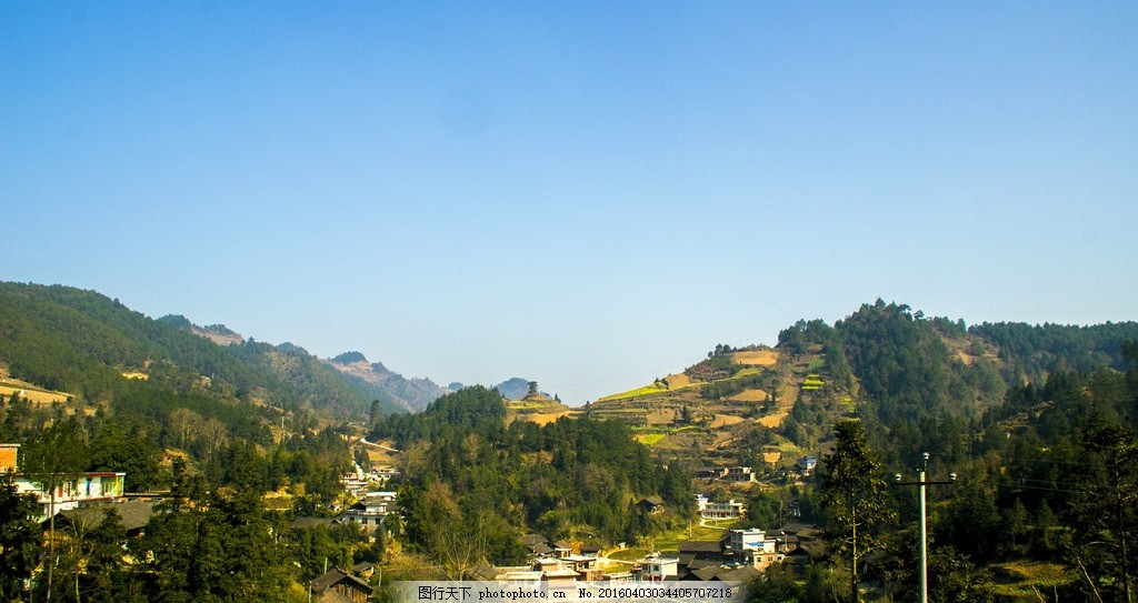 贵州大山贵州都匀山区风景天空绿色背景青山绿水贵州省