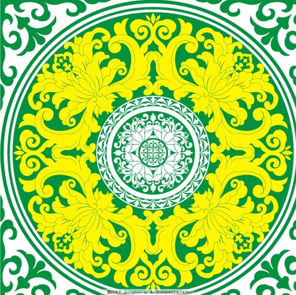团花(圆形) 团花 圆形 花纹 花边 角花 底纹 矢量 欧式花 cdr 矢量