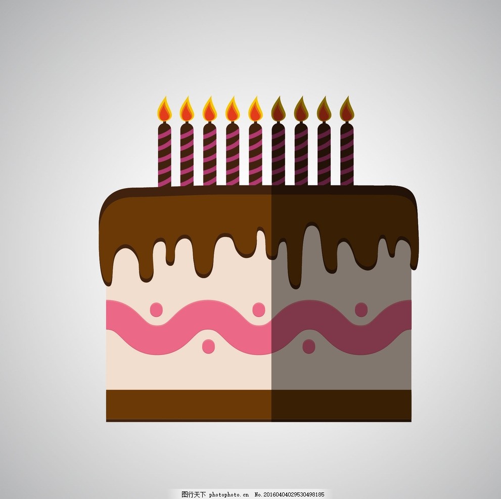 生日蛋糕,贴纸 面包 手绘 美食 奶油 早餐 西餐美