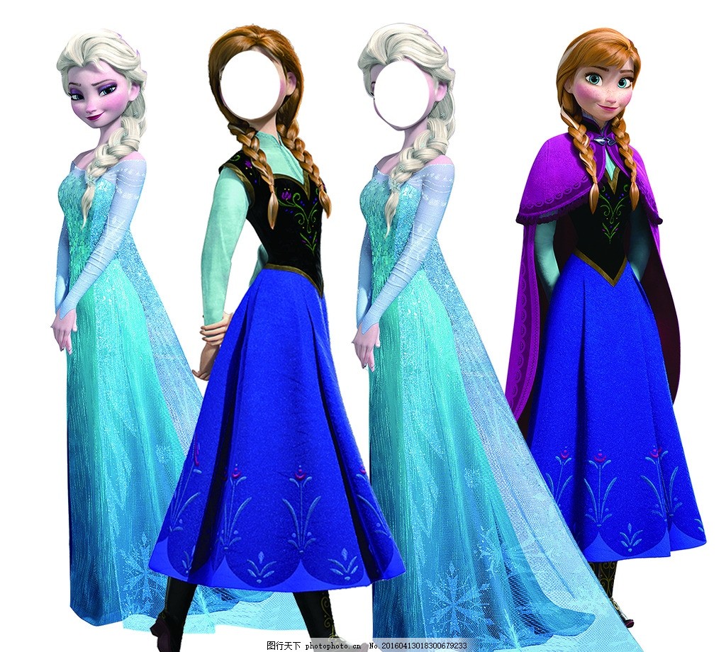 冰雪奇缘艾莎和安娜卡通拍照立板