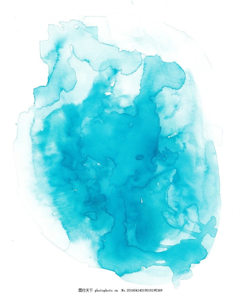 蓝色水彩晕染