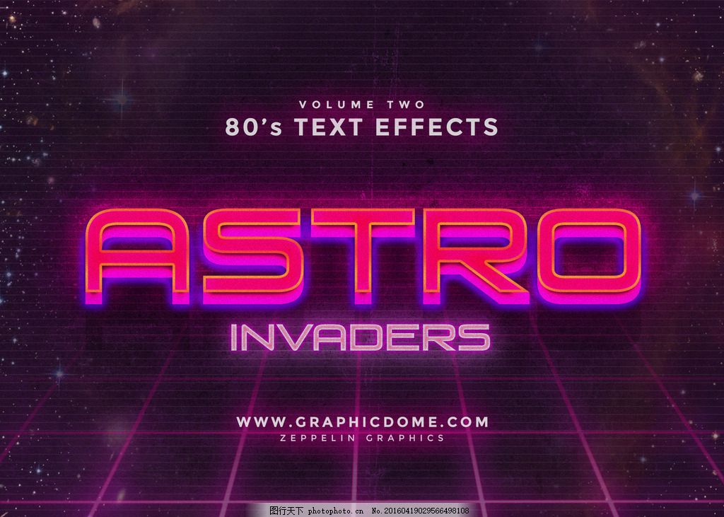 海报字体 卡通字体,炫酷字体 智能对象 模板 立体字-图行天下图库