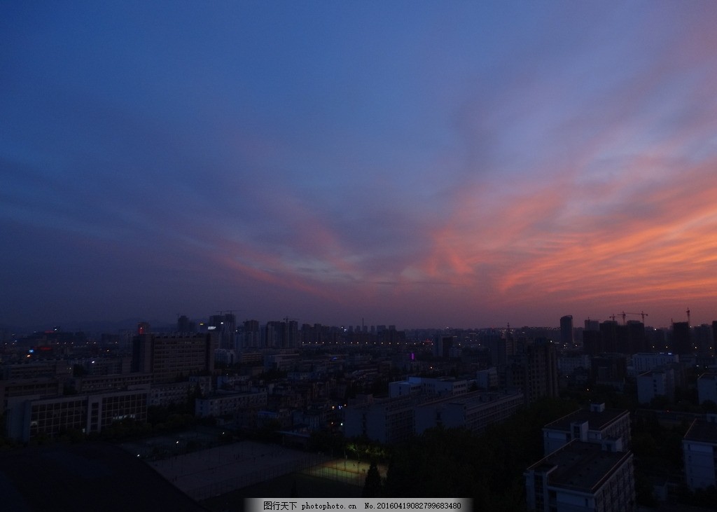 杭州夜景晚霞 彩霞 天空 云彩 夕阳 城市 摄影 自然景观 自然风景