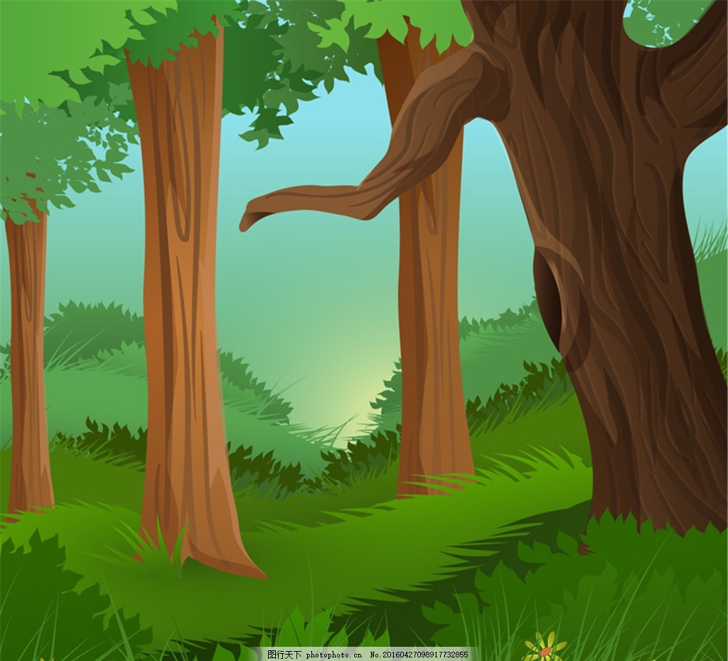 森林场景 卡通森林 树林 树木 植物-cg模型免费下载-CG99