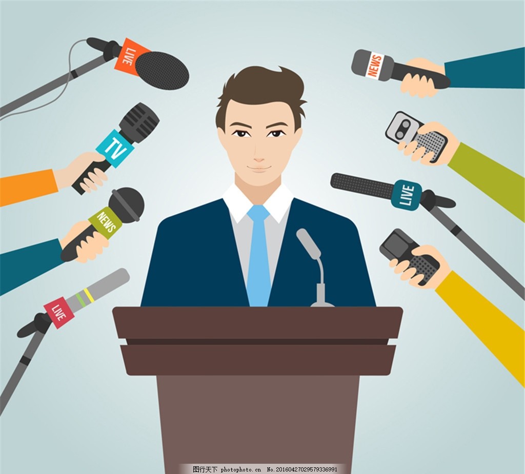 发布会发言的男子矢量素材,手臂 采访 新闻 发言