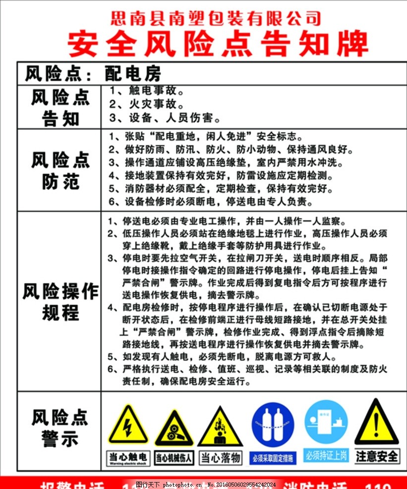 工地安全风险点告知牌图片