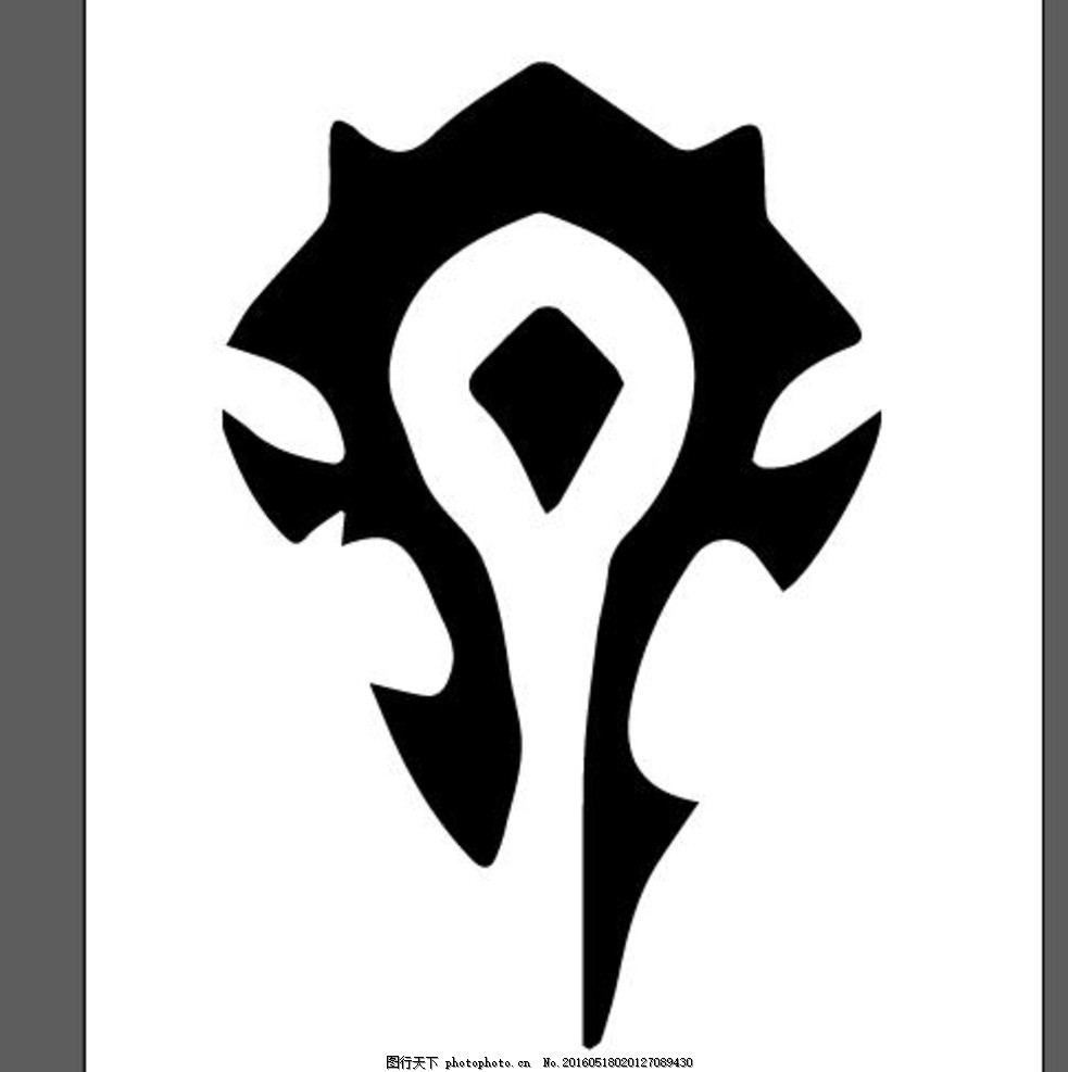 魔兽世界部落 徽记 黑白 图标