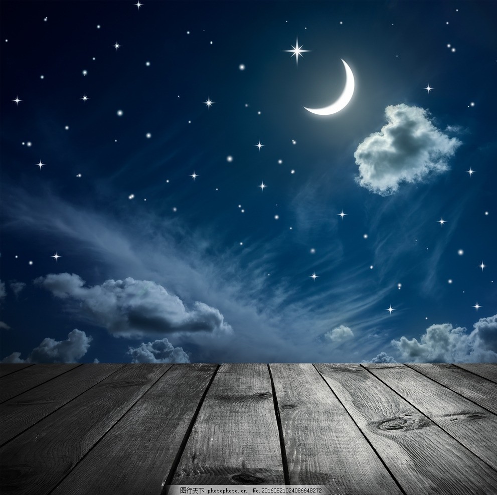 夜空背景唯美浪漫夜晚月亮梦幻夜空底纹边框背景底 虾米图客