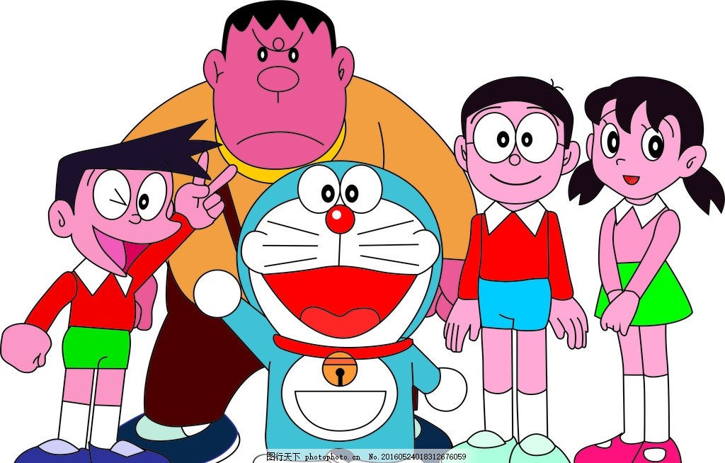 Q版人物哆唻A梦大熊静香图片_动漫人物_动漫卡通_图行天下图库