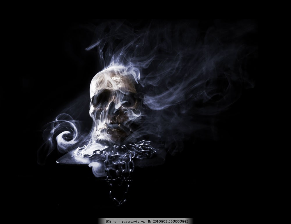 高清冒烟骷髅大图图片