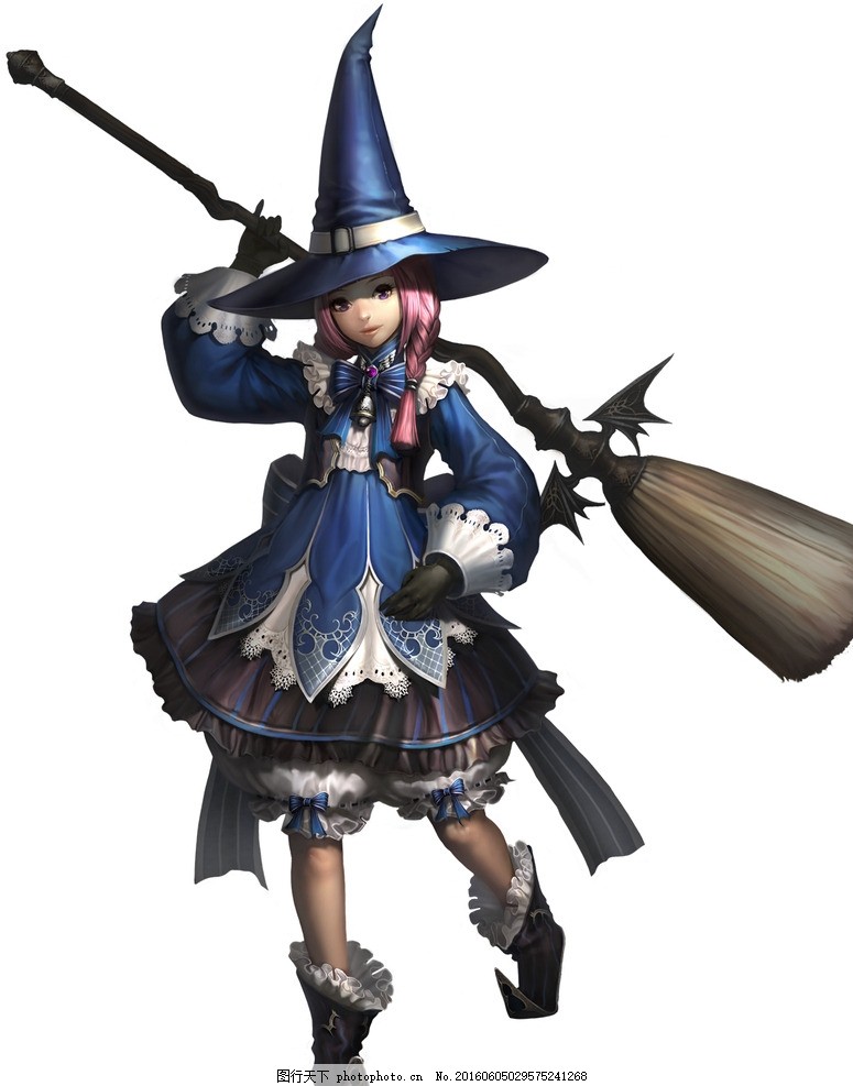 游戏角色 女巫,游戏人物 网游手游角色 扫帚 魔