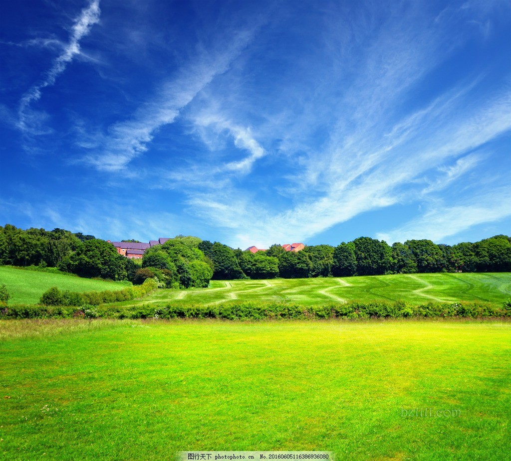 大自然蓝天白云一望无际的大草原风和日丽美好风景希望的田野图片下载 - 觅知网