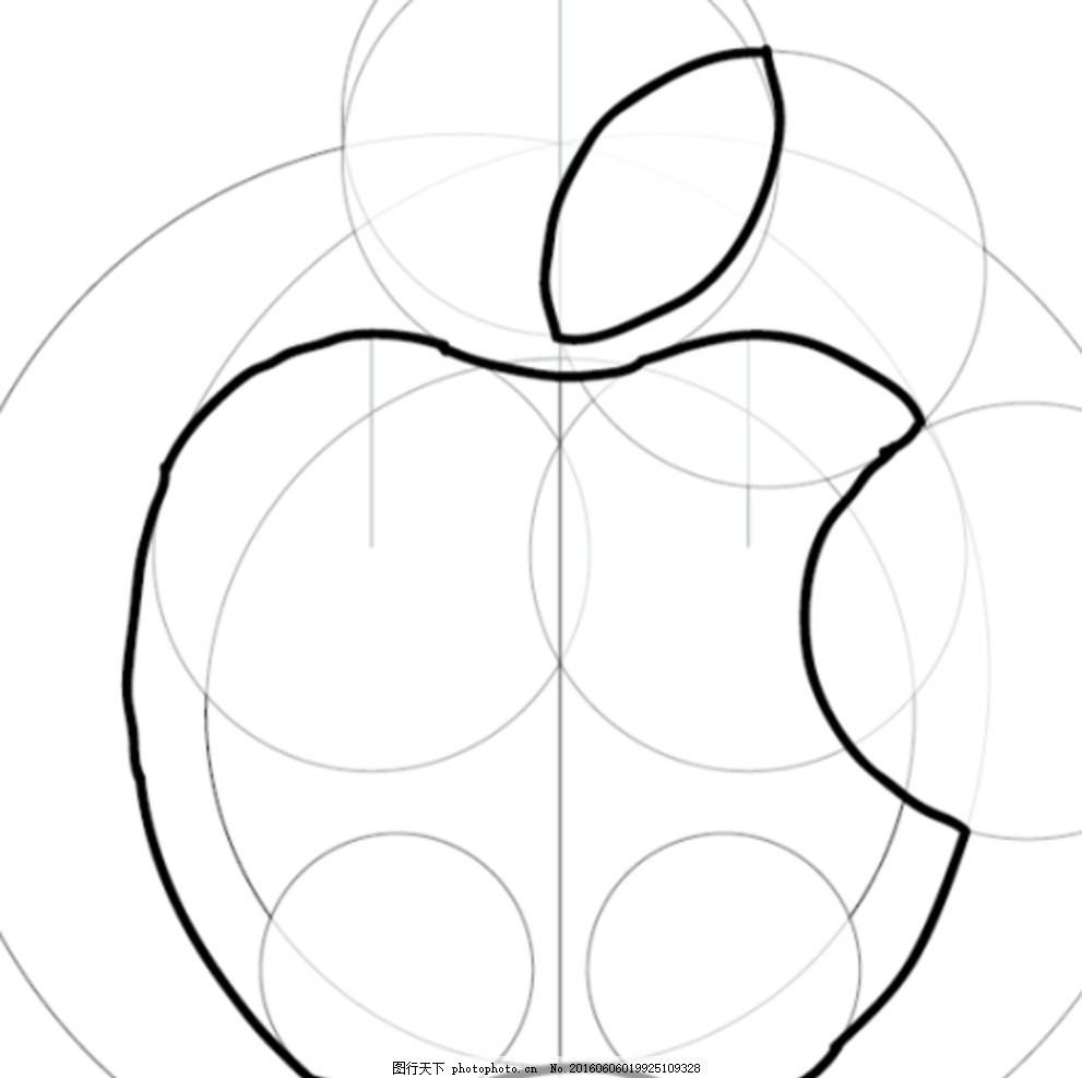苹果Logo在AI中的精确画法