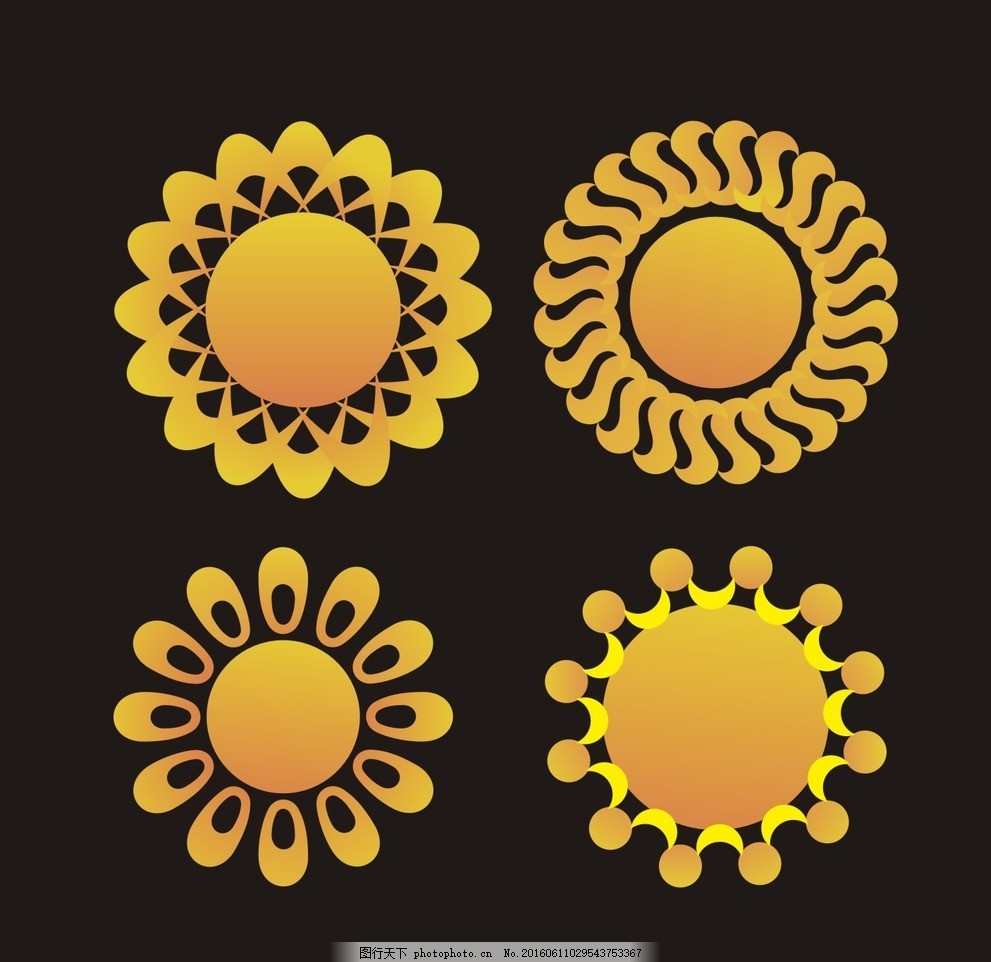 向日葵 笑脸太阳 笑脸 表情 小太阳 插画 金色太阳花 卡通太阳花 设计