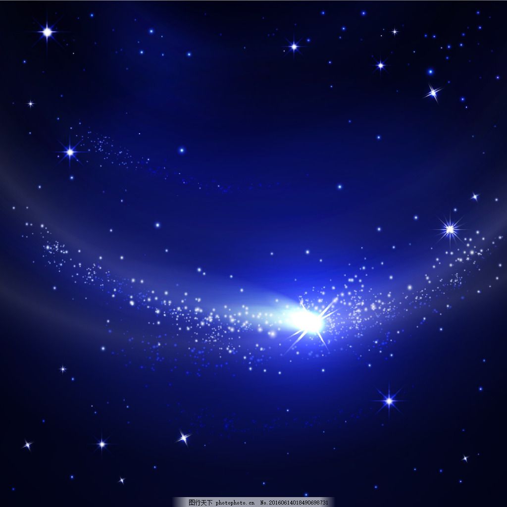 月亮与梦幻星空 月亮 梦幻光斑 卡通星空 星星 卡通天空 夜晚风景图片