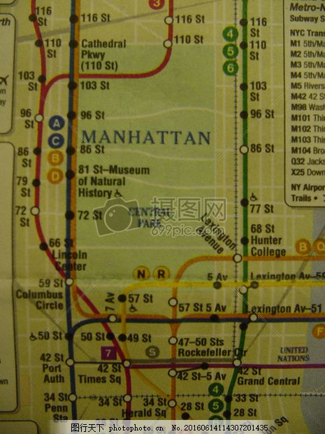 曼哈顿火车地图纽约图片
