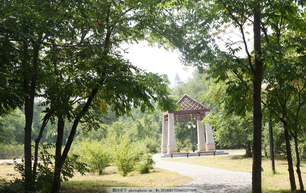 亭子 园林 景观 风景 公园 小路 道路 欧式 摄影 自然景观 山水风景