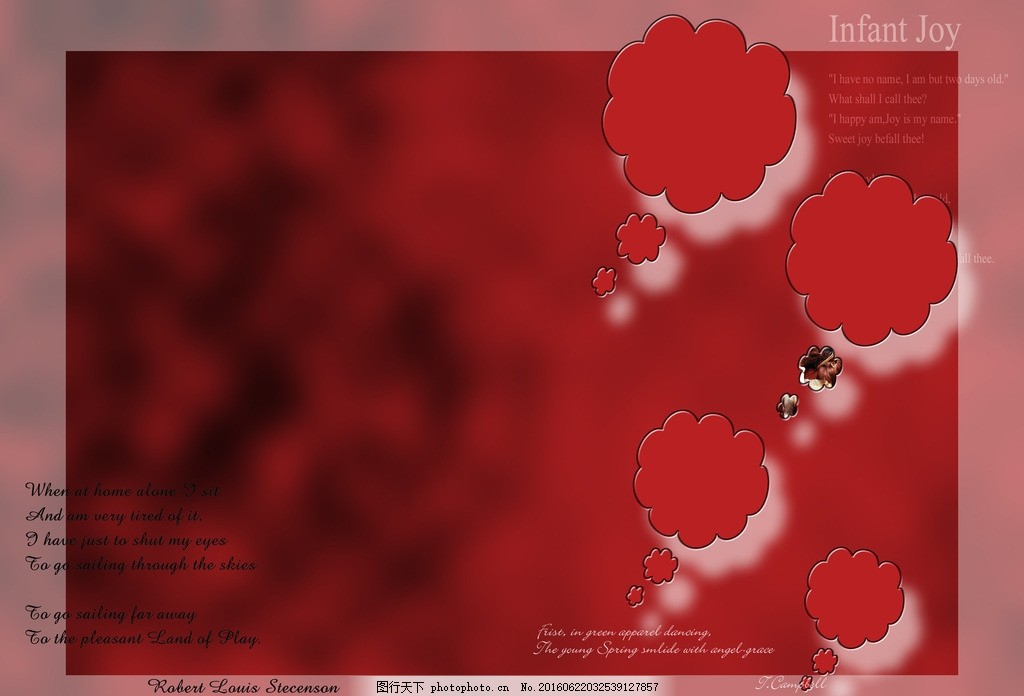 可爱创意红色婚纱照相册设计模板