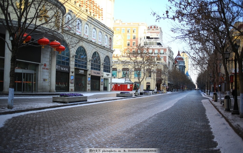 冬天街道 街道背景 街头背景 街头建筑 街头冬景 欧式建筑 专业摄影