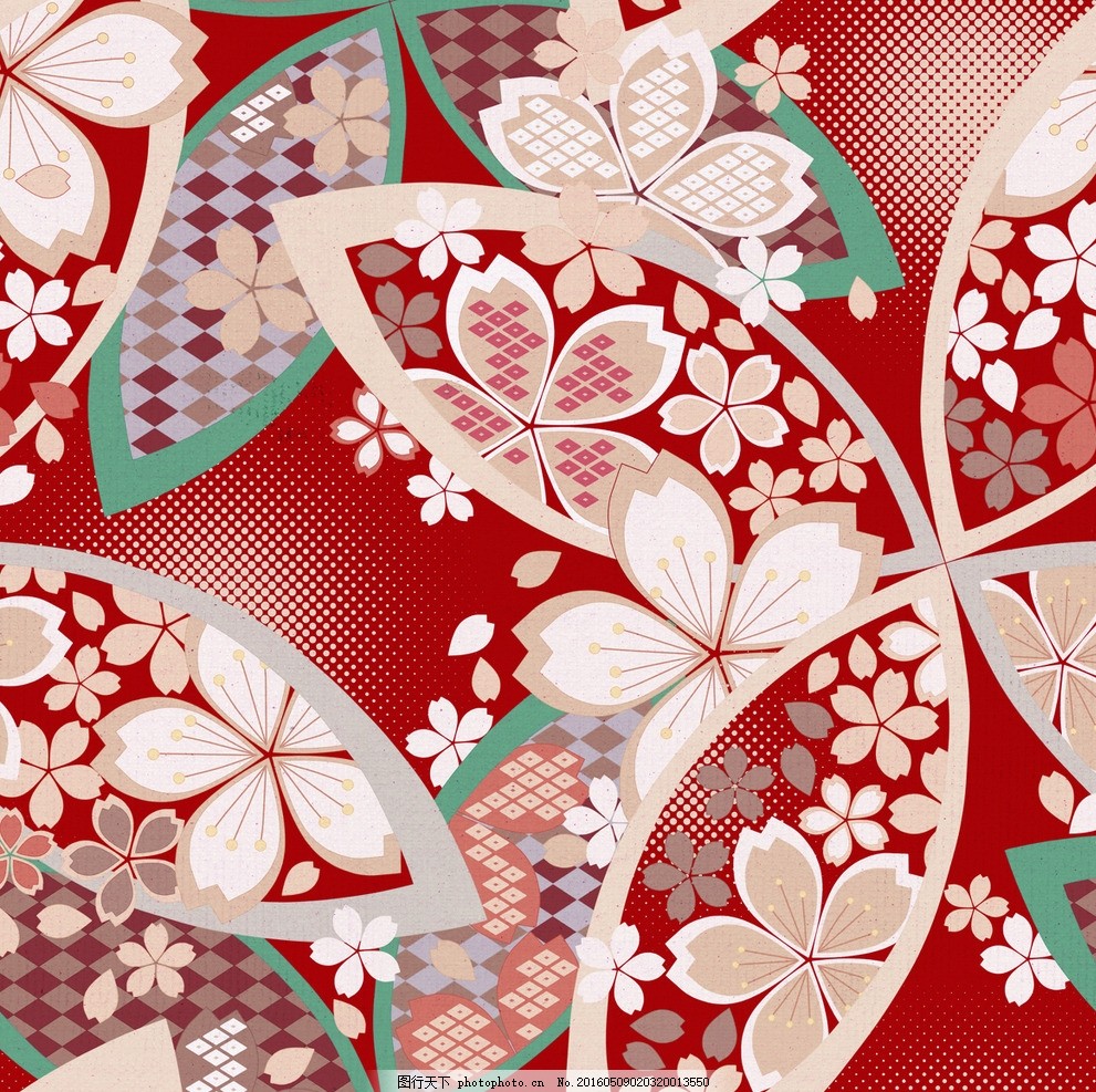 日式和风和柄素材图片 花边花纹 底纹边框 图行天下素材网