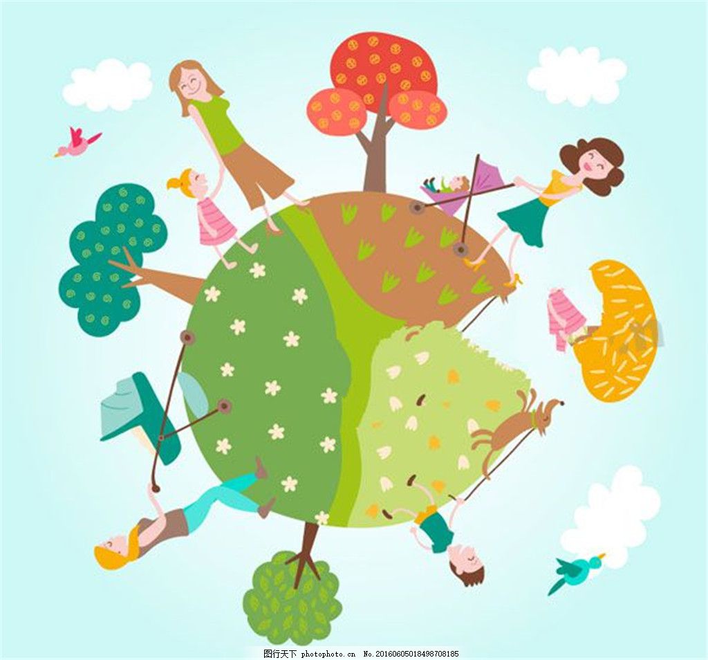地球四季结构树 向量例证. 插画 包括有 春天, 聚会所, 结构树, 世界, 动画片, 家庭, 逗人喜爱 - 18238418