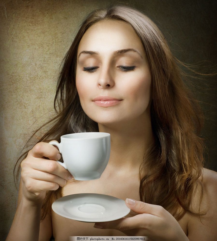 喝咖啡的美女图片 人物 高清素材 图行天下素材网